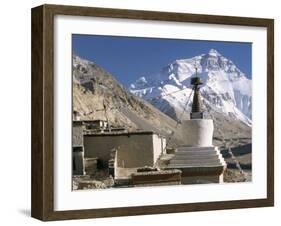 North Side of Mount Everest (Chomolungma), from Rongbuk Monastery, Himalayas, Tibet, China-Tony Waltham-Framed Photographic Print