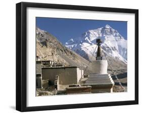 North Side of Mount Everest (Chomolungma), from Rongbuk Monastery, Himalayas, Tibet, China-Tony Waltham-Framed Photographic Print