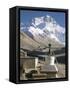 North Side of Mount Everest (Chomolungma), from Rongbuk Monastery, Himalayas, Tibet, China-Tony Waltham-Framed Stretched Canvas