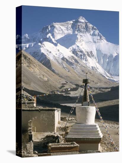 North Side of Mount Everest (Chomolungma), from Rongbuk Monastery, Himalayas, Tibet, China-Tony Waltham-Stretched Canvas