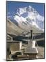 North Side of Mount Everest (Chomolungma), from Rongbuk Monastery, Himalayas, Tibet, China-Tony Waltham-Mounted Photographic Print