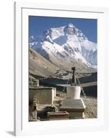 North Side of Mount Everest (Chomolungma), from Rongbuk Monastery, Himalayas, Tibet, China-Tony Waltham-Framed Photographic Print