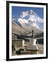 North Side of Mount Everest (Chomolungma), from Rongbuk Monastery, Himalayas, Tibet, China-Tony Waltham-Framed Photographic Print