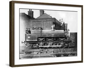 North Staffordshire 0-6-0 Steam Locomotive with Driver and Fireman on the Footplate, 19th Century-null-Framed Photographic Print