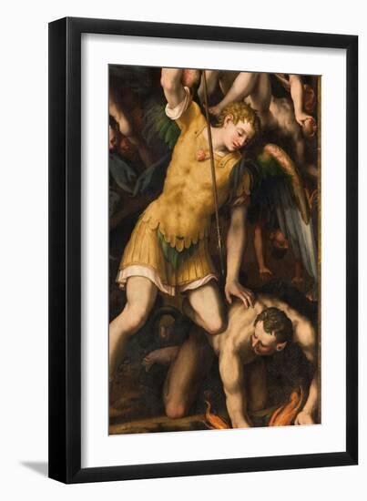North Transept, Altar of St. Michael the Archangel, Archangel Michael Killing the Evil One, Giulio-Giulio Campi-Framed Giclee Print