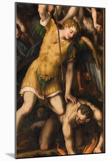 North Transept, Altar of St. Michael the Archangel, Archangel Michael Killing the Evil One, Giulio-Giulio Campi-Mounted Giclee Print