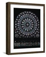 North Transept Rose Window Depicting the Virgin and Child and Old Testament Characters, 1250-null-Framed Giclee Print