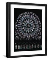 North Transept Rose Window Depicting the Virgin and Child and Old Testament Characters, 1250-null-Framed Giclee Print