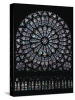 North Transept Rose Window Depicting the Virgin and Child and Old Testament Characters, 1250-null-Stretched Canvas
