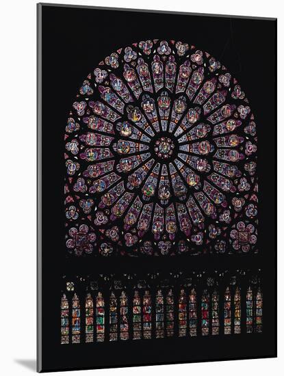 North Transept Rose Window Depicting the Virgin and Child in the Centre Designed 1250-null-Mounted Giclee Print