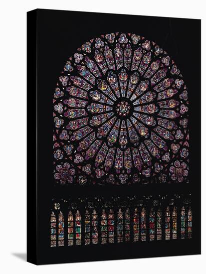 North Transept Rose Window Depicting the Virgin and Child in the Centre Designed 1250-null-Stretched Canvas