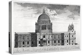 North View of St Paul's Cathedral, City of London, C1713-null-Stretched Canvas