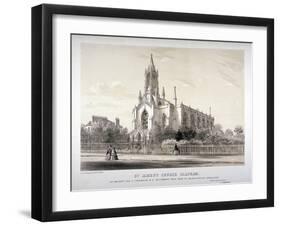 North View of the Church of St James, Clapham, London, C1850-CJ Greenwood-Framed Giclee Print