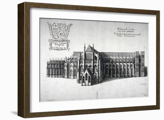 North View of Westminster Abbey, London, 1654-Wenceslaus Hollar-Framed Giclee Print