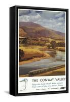 North Wales, England - Conway Valley Scene British Railways Poster-Lantern Press-Framed Stretched Canvas