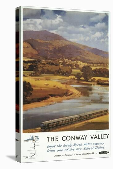 North Wales, England - Conway Valley Scene British Railways Poster-Lantern Press-Stretched Canvas