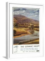 North Wales, England - Conway Valley Scene British Railways Poster-Lantern Press-Framed Art Print