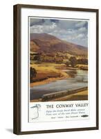 North Wales, England - Conway Valley Scene British Railways Poster-Lantern Press-Framed Art Print