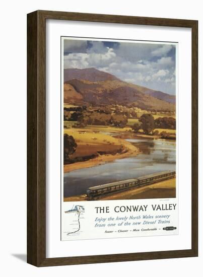 North Wales, England - Conway Valley Scene British Railways Poster-Lantern Press-Framed Art Print