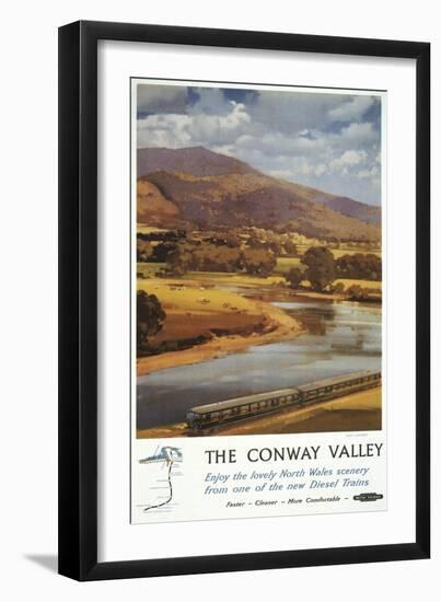 North Wales, England - Conway Valley Scene British Railways Poster-Lantern Press-Framed Art Print