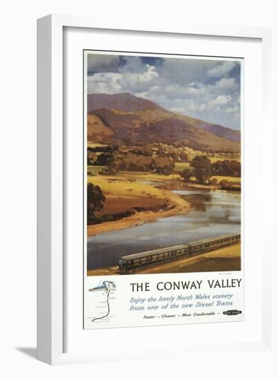 North Wales, England - Conway Valley Scene British Railways Poster-Lantern Press-Framed Art Print