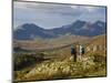 North Wales, Snowdonia; a Man and Woman Stop to Look at their Map Whilst Hiking in Snowdonia;-John Warburton-lee-Mounted Photographic Print