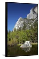 North West Face of Half Dome, and Mirror Lake, Yosemite NP, California-David Wall-Framed Stretched Canvas