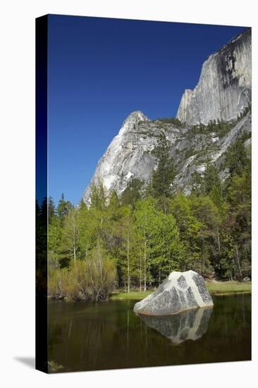 North West Face of Half Dome, and Mirror Lake, Yosemite NP, California-David Wall-Stretched Canvas