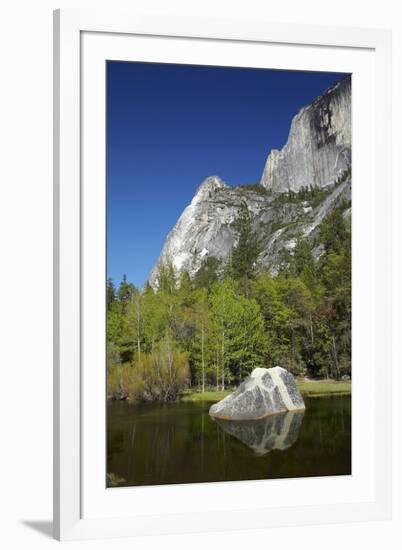 North West Face of Half Dome, and Mirror Lake, Yosemite NP, California-David Wall-Framed Photographic Print