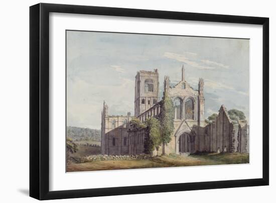 North West View of Kirkstall Abbey, 1777-Moses Griffiths-Framed Giclee Print