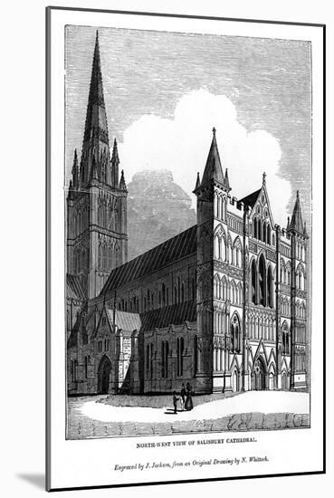 North West View of Salisbury Cathedral, 1843-J Jackson-Mounted Giclee Print