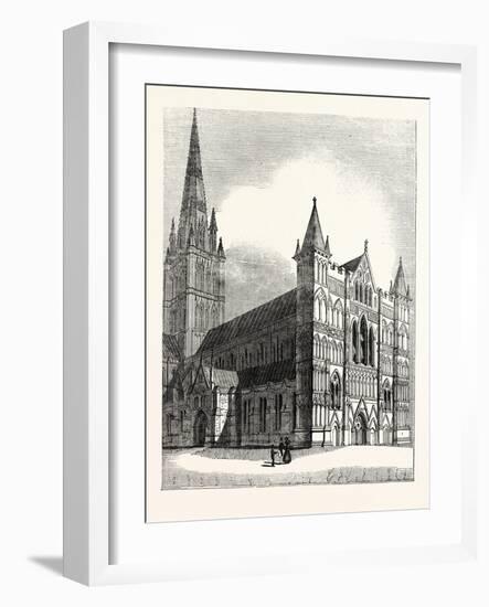 North-West View of Salisbury Cathedral-null-Framed Giclee Print