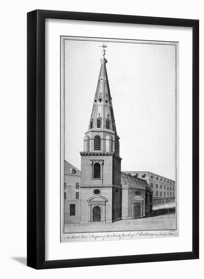 North West View of St Antholin. City of London, C1750-Benjamin Cole-Framed Giclee Print