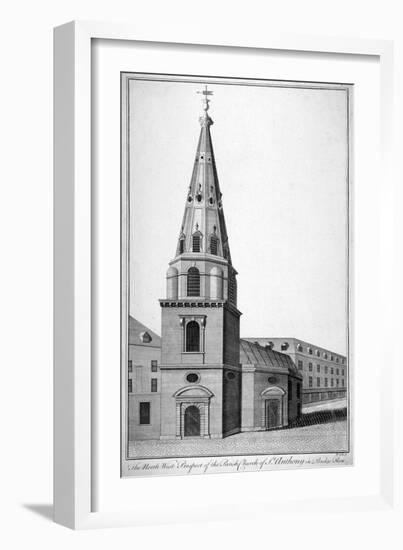 North West View of St Antholin. City of London, C1750-Benjamin Cole-Framed Giclee Print