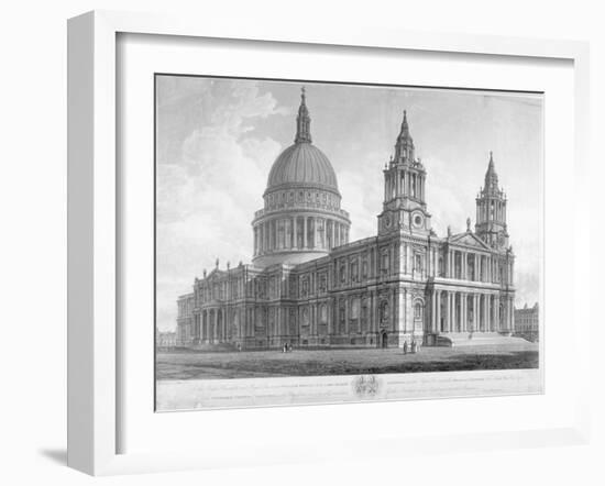 North-West View of St Paul's Cathedral, City of London, 1814-John Buckler-Framed Giclee Print