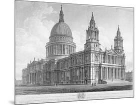 North-West View of St Paul's Cathedral, City of London, 1814-John Buckler-Mounted Giclee Print