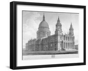 North-West View of St Paul's Cathedral, City of London, 1814-John Buckler-Framed Premium Giclee Print