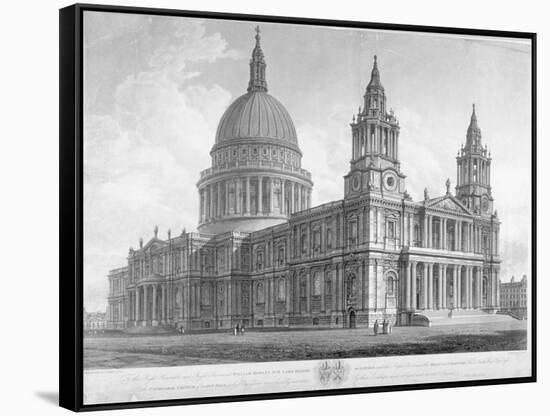 North-West View of St Paul's Cathedral, City of London, 1814-John Buckler-Framed Stretched Canvas