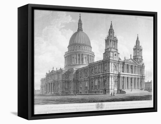 North-West View of St Paul's Cathedral, City of London, 1814-John Buckler-Framed Stretched Canvas