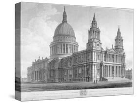 North-West View of St Paul's Cathedral, City of London, 1814-John Buckler-Stretched Canvas