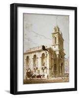North-West View of the Church of St Mary Woolnoth, City of London, 1812-George Shepherd-Framed Giclee Print