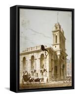 North-West View of the Church of St Mary Woolnoth, City of London, 1812-George Shepherd-Framed Stretched Canvas