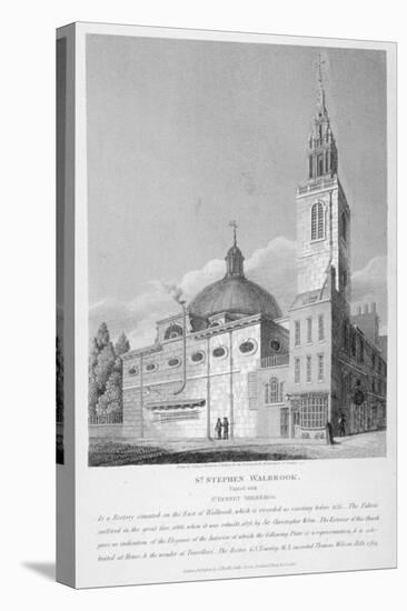 North-West View of the Church of St Stephen Walbrook, City of London, 1813-Joseph Skelton-Stretched Canvas