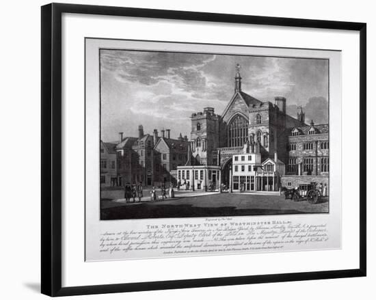 North-West View of Westminster Hall, London, 1808-Thomas Hall-Framed Giclee Print