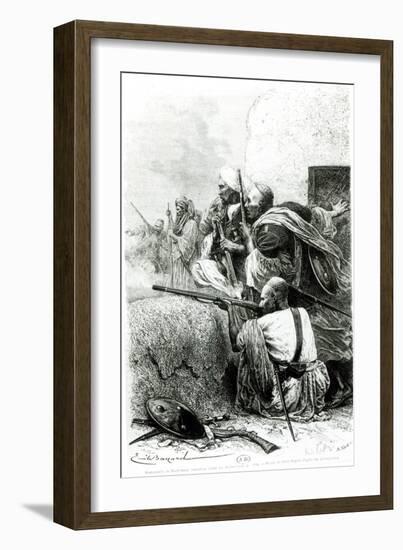 North-Western Afghan Mountain Troops Fighting Against the British, Engraved by H. Koch-Emile Antoine Bayard-Framed Giclee Print