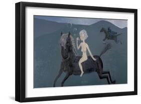 North Wind Blowing with a Horse-Zhang Yong Xu-Framed Giclee Print