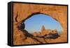 North Window and Turret Arch, Arches National Park, Utah, United States of America, North America-Gary Cook-Framed Stretched Canvas