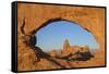 North Window and Turret Arch, Arches National Park, Utah, United States of America, North America-Gary Cook-Framed Stretched Canvas