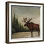 North Woods Moose II-David Cater Brown-Framed Art Print