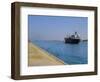 Northbound Freighter on the Suez Ship Canal, Suez, Egypt, North Africa-Anthony Waltham-Framed Photographic Print